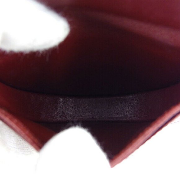 Cartier coin case mast line Bordeaux leather Auth used T18680 - Picture 6 of 8